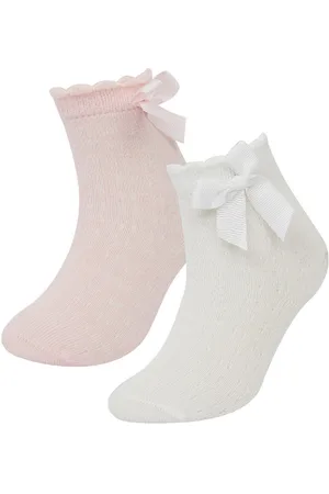 DeFacto Baby Girl Non-Slip Sole 2-Pack Cotton Long Socks
