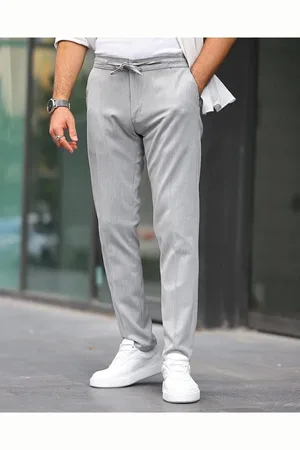 Dewberry 15728 Slim Fit Jogger Mens Trousers-GREY