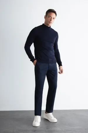 DeFacto Canvas Chino Pants Standard Fit 4 Pocket Cotton Flexible Straight Leg