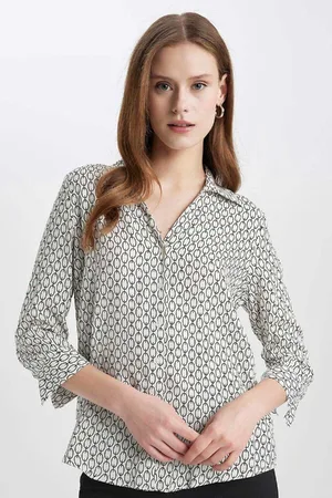 DeFacto Regular Fit Long Sleeve Patterned Shirt