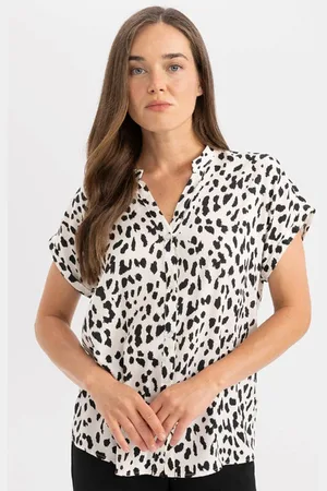 DeFacto Regular Fit Crew Neck Patterned Short Sleeve Shirt