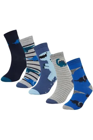 DeFacto Baby Boy Non-Slip Sole 5-Pack Cotton Long Socks