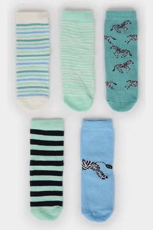 DeFacto Baby Girl Non-Slip Sole 5-Pack Cotton Long Socks