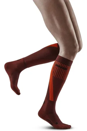 CEP Dámské zimní běžecké podkolenky Dark orange