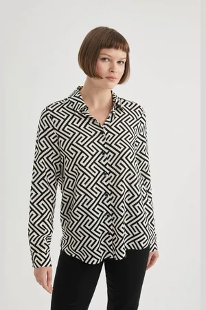 DeFacto Regular Fit Long Sleeve Patterned Shirt