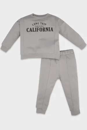 DeFacto Baby Boy Summer Printed Seasonal Cotton Sweatshirt Tracksuit Bottom Top Set
