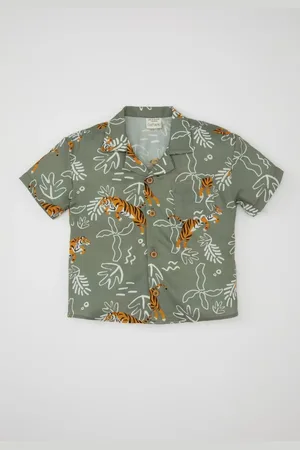 DeFacto Baby Boy Crochet Patterned Short Sleeve Shirt