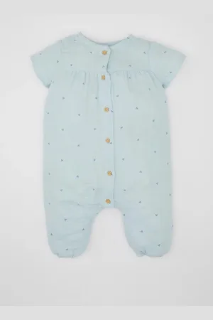 DeFacto Baby Girl Newborn Short Sleeve Polka Dot Muslin Jumpsuit