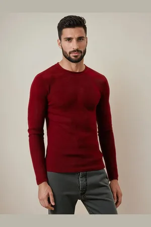 D-Street Sweter męski bordowy