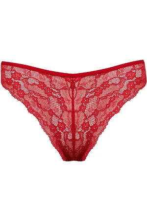 DeFacto Fall in Love Christmas Themed Red Lace Brazilian Briefs