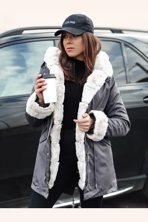 D-Street Kurtka zimowa damska parka ARCTIC ciemnoszara