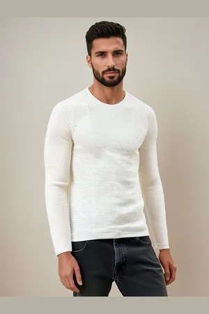 D-Street Sweter męski ecru