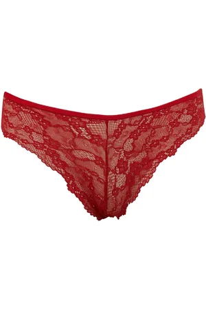 DeFacto Fall In Love Christmas Themed Lace Red Brazilian Panties