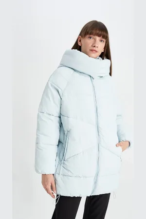 DeFacto Water Repellent Oversize Wide Mould Puffer Long Coat Parka Heat Insulated Hooded Pocket