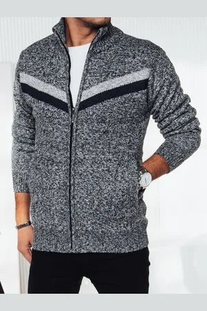 D-Street Sweter męski rozpinany jasnoszary