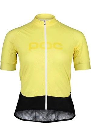 POC Cyklistický dres Essential Road Logo Jersey Sulfur Yellow