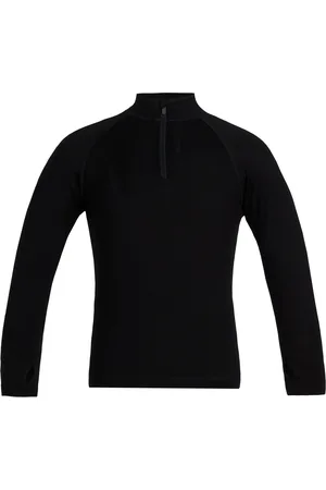 Icebreaker Dětské tričko K 260 Tech LS Half Zip BLACK