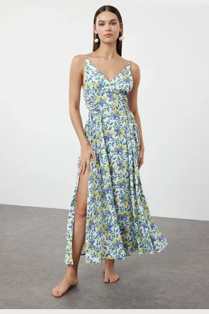 Trendyol Floral Maxi Woven Beach Dress