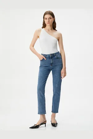 Koton Slim Fit Jeans Standard Waist Straight Leg Flexible Cotton Pocket - Eve Slim Jean