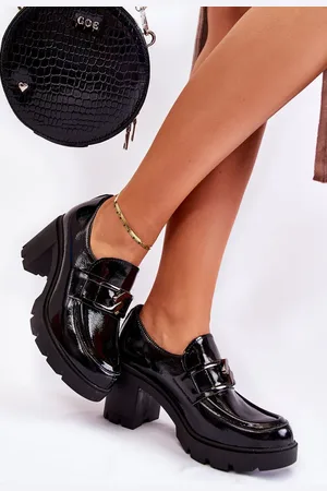 Lemar Elegantní boty na sloupu Se Stříbrným Ornamentem Černe Harmell