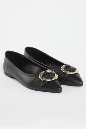 Trendyol Black Antique Buckle Pointed Toe Women
