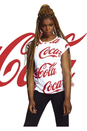 Merchcode Dámské tričko Coca Cola AOP bílé