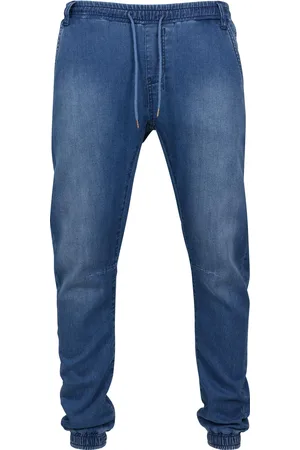 Urban classics Pánské džínové kalhoty Jogpants modré/seprané