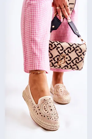 S. BARSKI Prolamované Nazouvací dámské espadrilky béžove Meredith