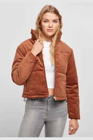 Urban classics Dámská manšestrová bunda z karamelu