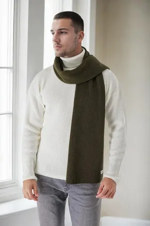 Dewberry 49766 Knitted Mens Scarf-Khaki