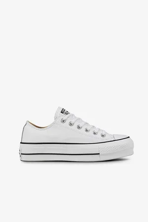 Converse Bílé dámské kožené tenisky na platformě - Dámské