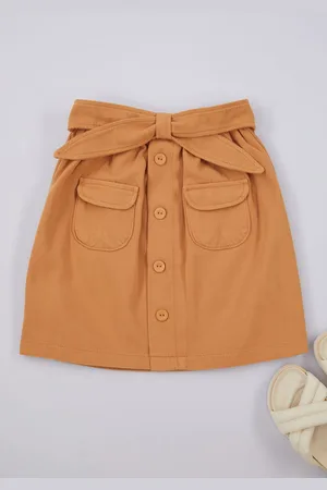 Trendyol Camel Standard Plain Cotton Woven Skirt