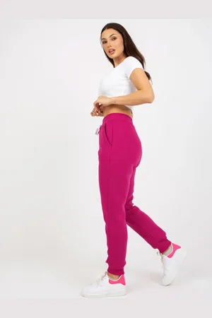 Fancy Fuchsiové dámské joggery s vázáním