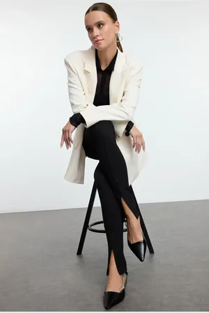 Trendyol Black Open Back Textured Short Heeled Women