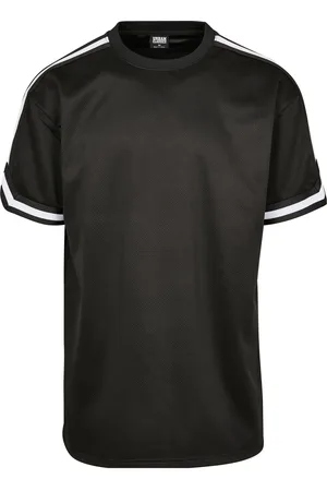 Urban classics Oversized Stripes Mesh Tee černé