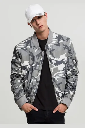 Urban classics Vintage Camo Cotton Bomber Jacket snow camo