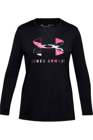 Under Armour Dívčí tričko Tech Graphic Big Logo LS T-Shirt-BLK M