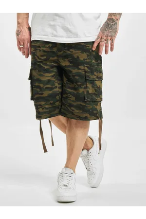 DEF Pánské kraťasy Camo Cargo zelené/maskáčové