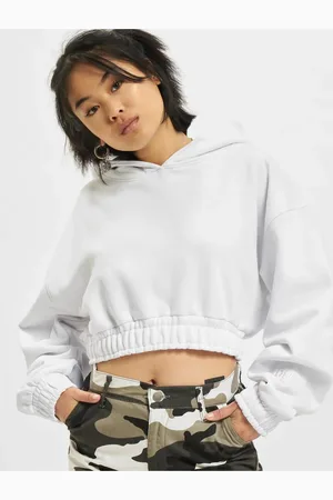 DEF Crop mikina Hoody - bílá