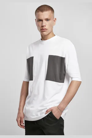 Urban classics Velké dvojité kapsové tričko bílé/asfaltové