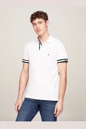 Tommy Hilfiger Bílé pánské polo tričko - Pánské