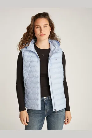 Tommy Hilfiger Světle modrá dámská péřová vesta - Dámské