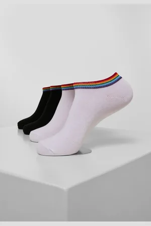 Urban classics Rainbow Socks No Show 4-Pack black/white