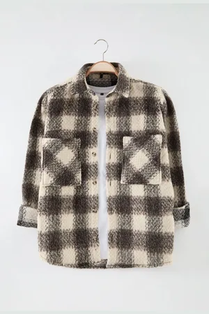 Trendyol Brown Regular Fit Thick Winter Lumberjack Plaid Shirt Jacket