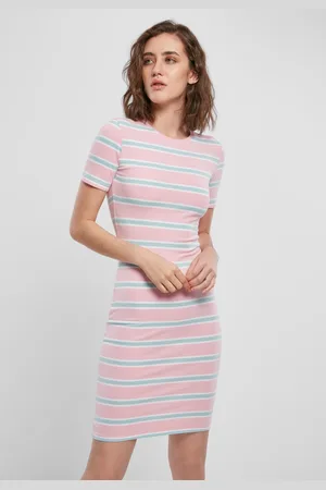 Urban classics Dámské šaty Stretch Stripe /oceánská modrá