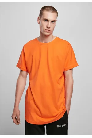 Urban classics Mandarinkové tričko s dlouhým tvarem