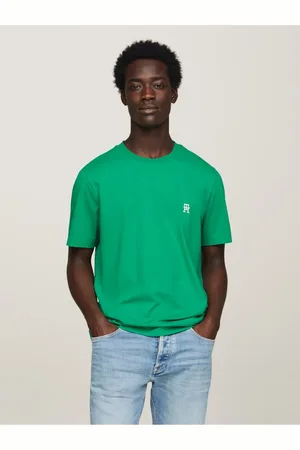 Tommy Hilfiger Zelené pánské tričko - Pánské