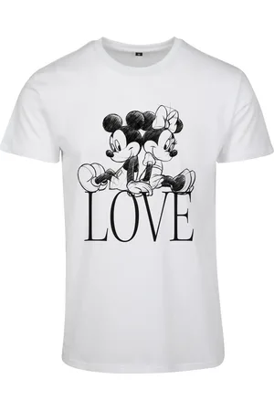 Merchcode Dámské tričko Minnie Loves Mickey Tee bílé