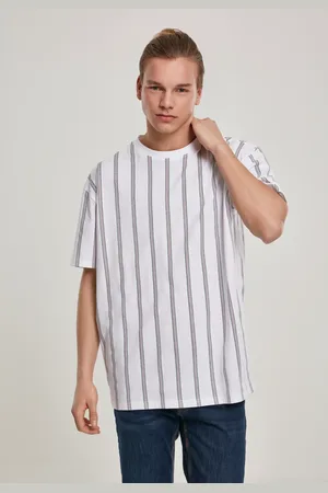 Urban classics Těžké oversized tričko AOP Stripe bílá/námořnická
