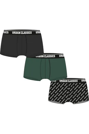 Urban classics Pánské boxerky 3-balení tmavě zelené/černé/značkové aop